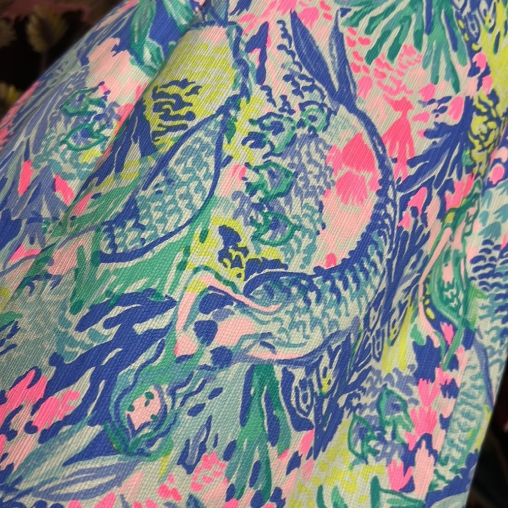 🧜♀️💞Lilly Pulitzer Gabby 20" Stretch Shift Dress Multi Mermaids Cove 💞🧜♀️ - Picture 3 of 7